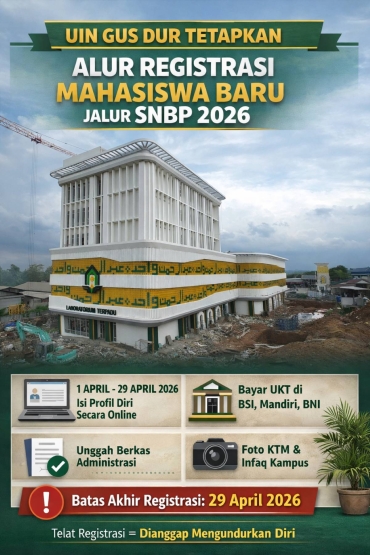 UIN Gus Dur Tetapkan Alur Registrasi Mahasiswa Baru Jalur SNBP 2026